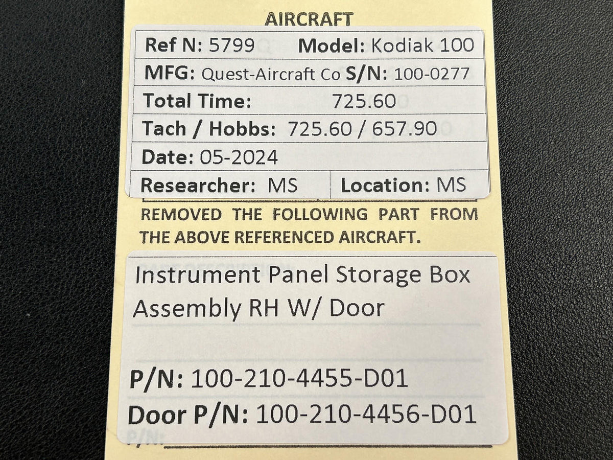 Kodiak 100-210-4455-D01, 100-210-4456-D01 Kodiak 100 Instrument Panel Storage Box RH w Door