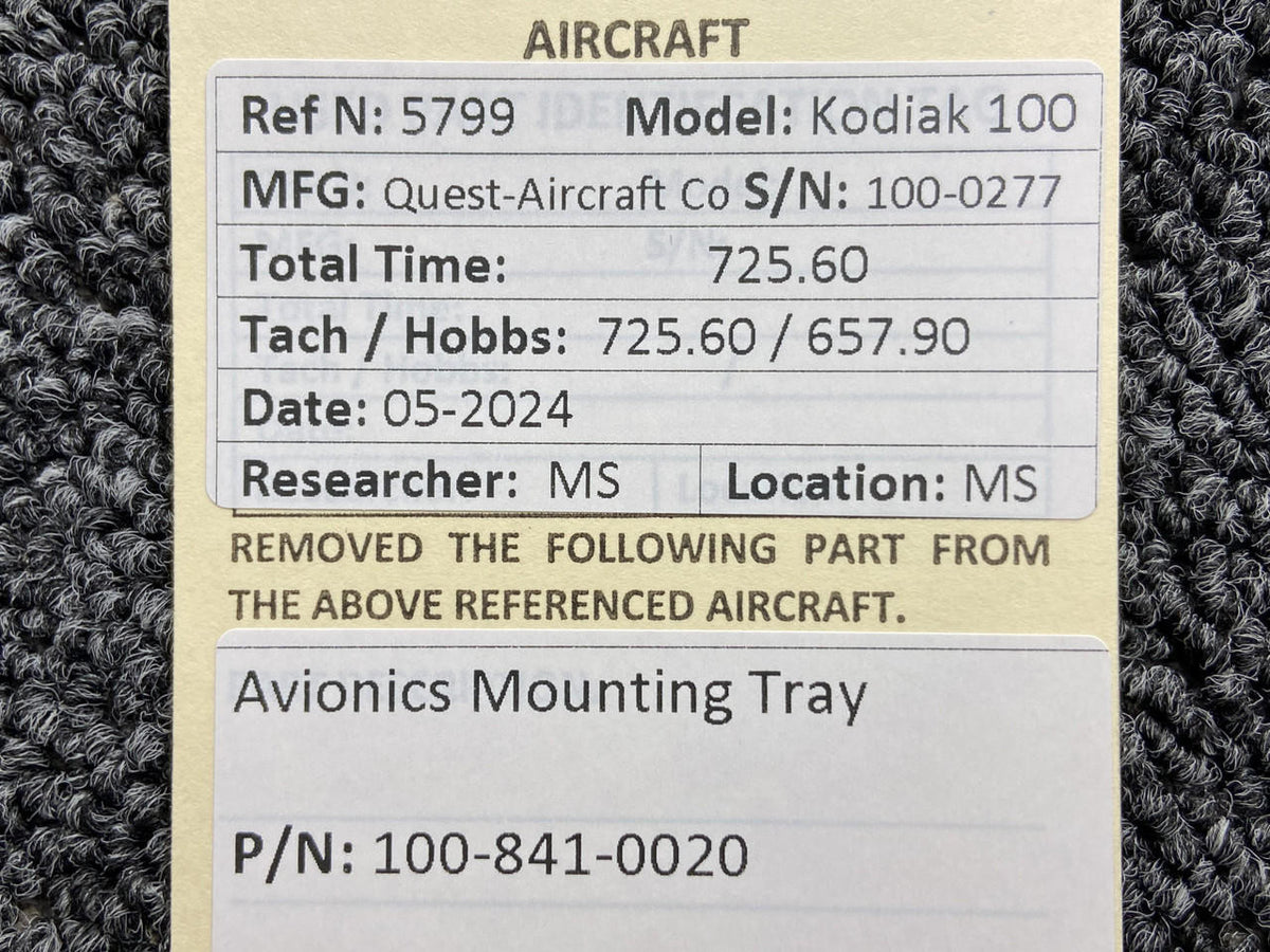 Kodiak 100-841-0020 Kodiak 100 Avionics Mounting Tray