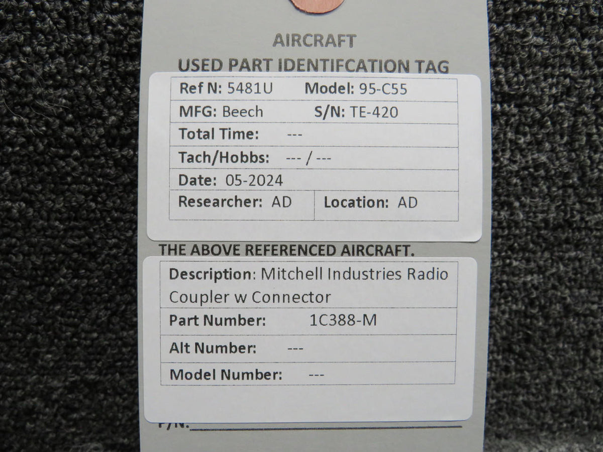 Mitchell 1C388-M Mitchell Industries Radio Coupler w Connector