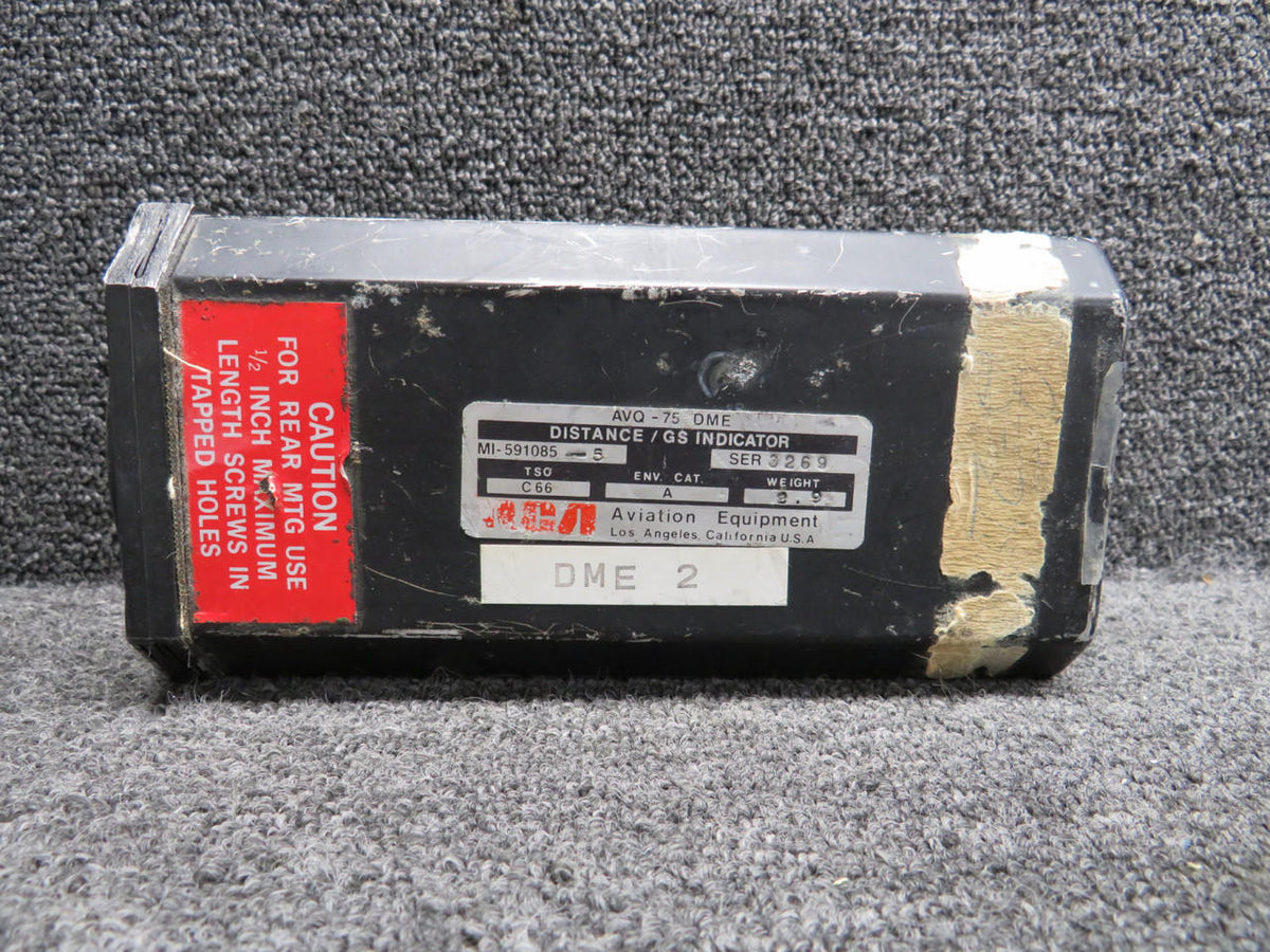 RCA MI-591085-5 RCA AVQ-75 DME Distance- GS Indicator (Modified Mount)