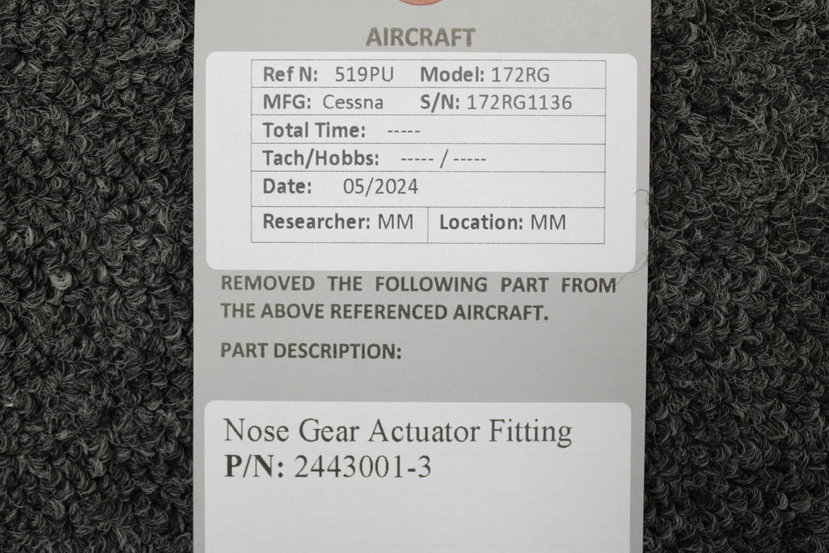 Cessna Aircraft Parts 2443001-3 Cessna 172RG Nose Gear Actuator Fitting