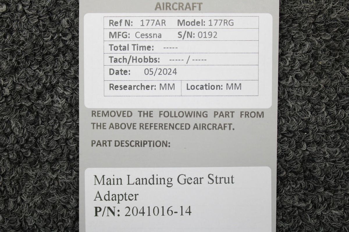 Cessna Aircraft Parts 2041016-14 Cessna 177RG Main Landing Gear Strut Adapter