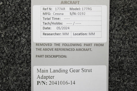 Cessna Aircraft Parts 2041016-14 Cessna 177RG Main Landing Gear Strut Adapter