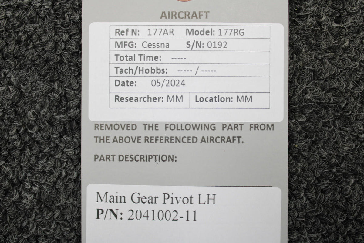 Cessna Aircraft Parts 2041002-11 Cessna 177RG Main Gear Pivot LH