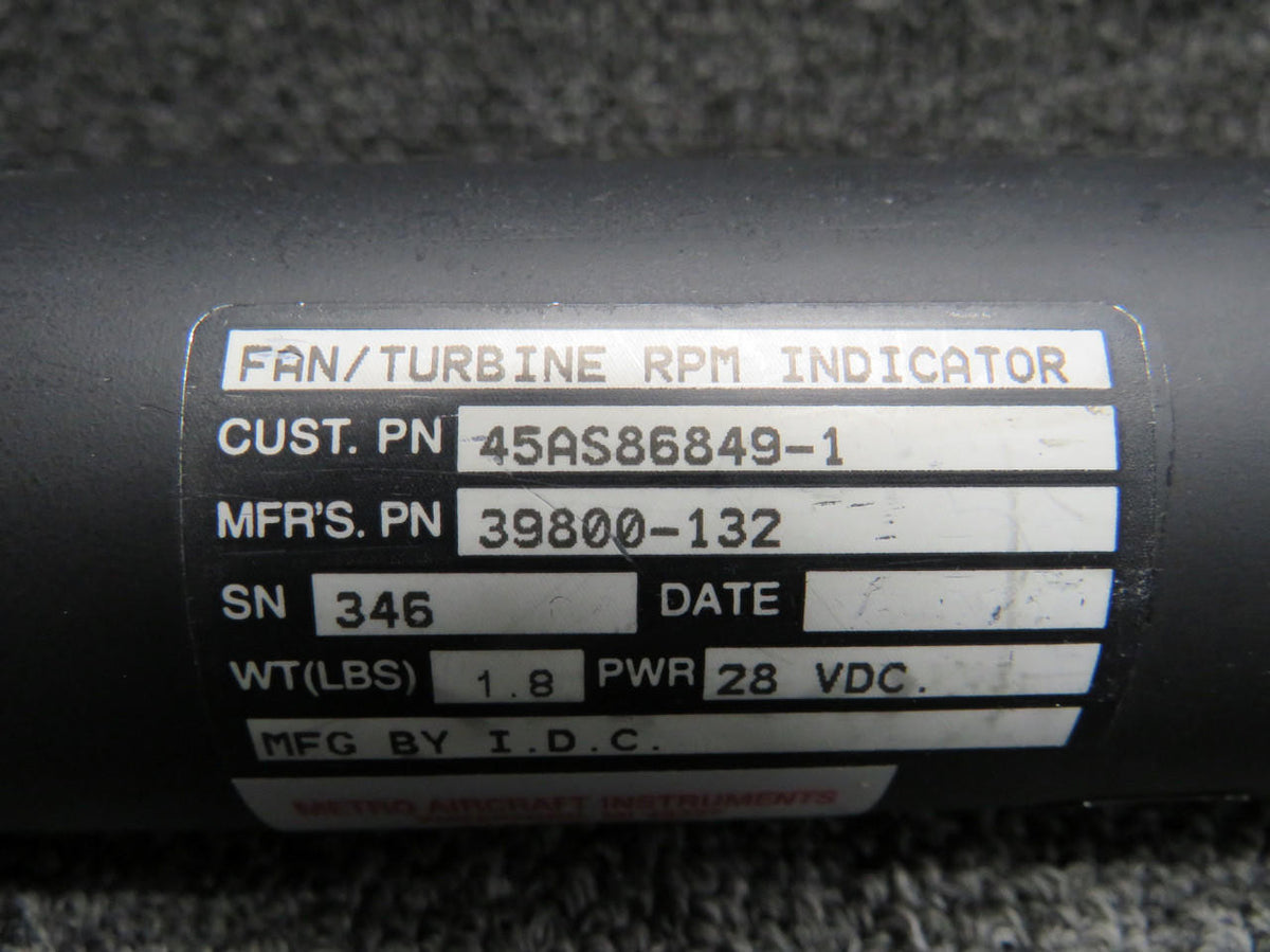 Intercontinental 39800-132 Intercontinental Fan Speed Indicator w Mods (0-110% RPM) (Volts: 28)