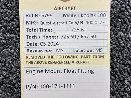 Kodiak 100-171-1111 Kodiak 100 Engine Mount Float Fitting