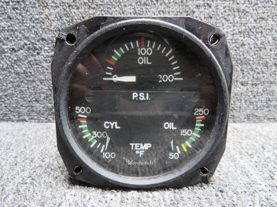 AID 18B332-3 (Alt: 58-380083-3) AID Tri-Gauge Engine Indicator