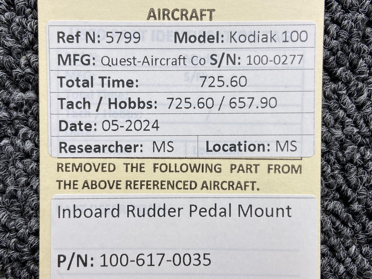 Kodiak 100-617-0035 Kodiak 100 Inboard Rudder Pedal Mount