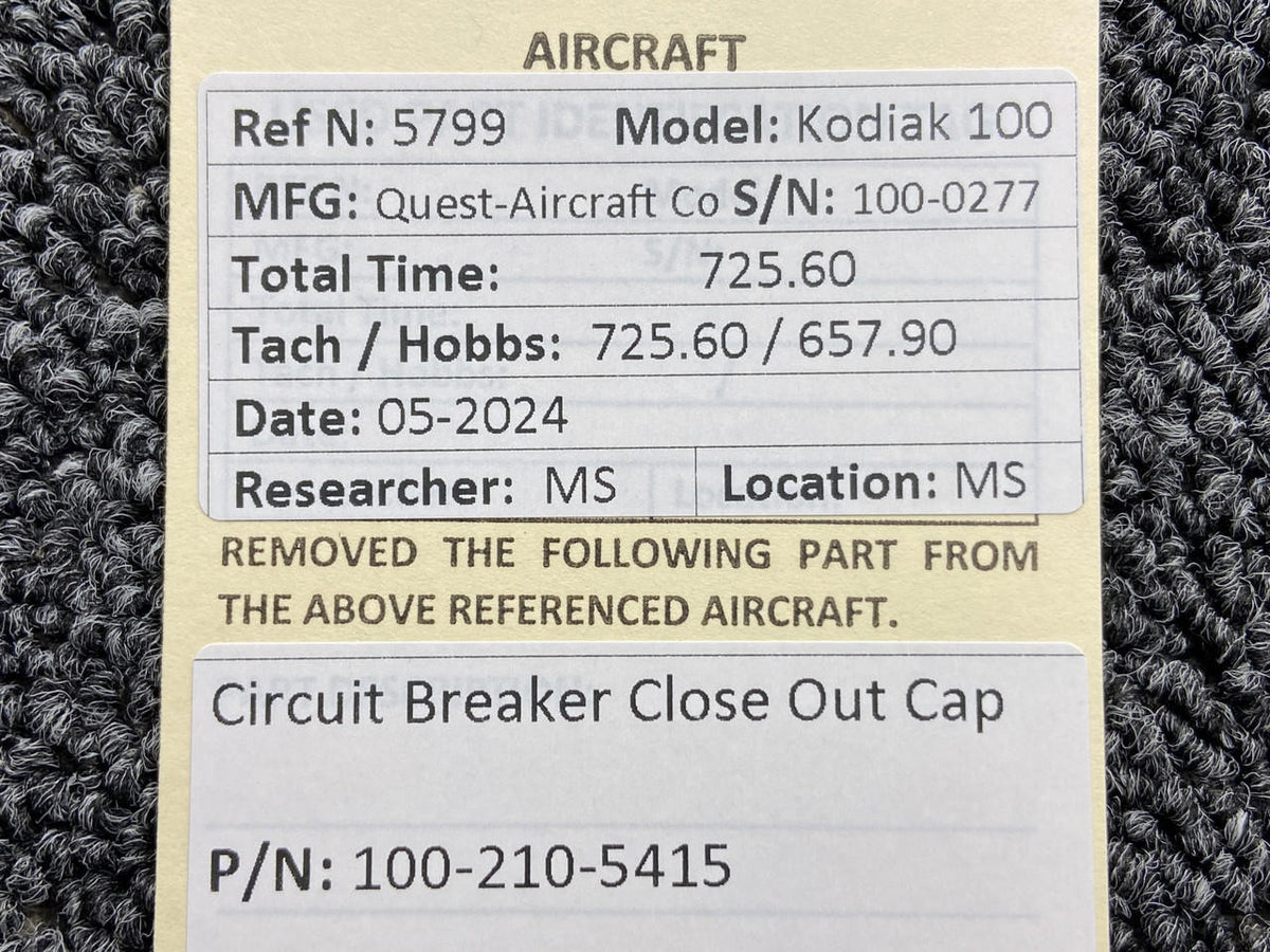 Kodiak 100-210-5415 Kodiak 100 Circuit Breaker Close Out Cap