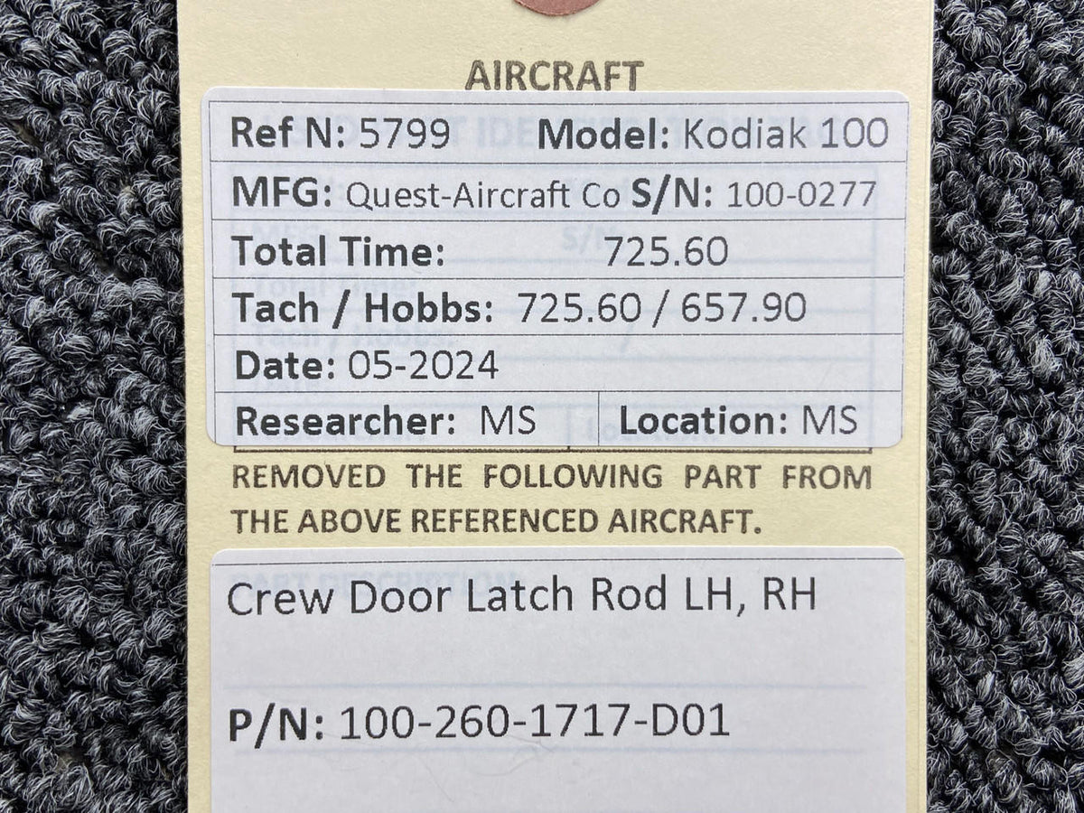 Kodiak 100-260-1717-D01 Kodiak 100 Crew Door Latch Rod LH, RH