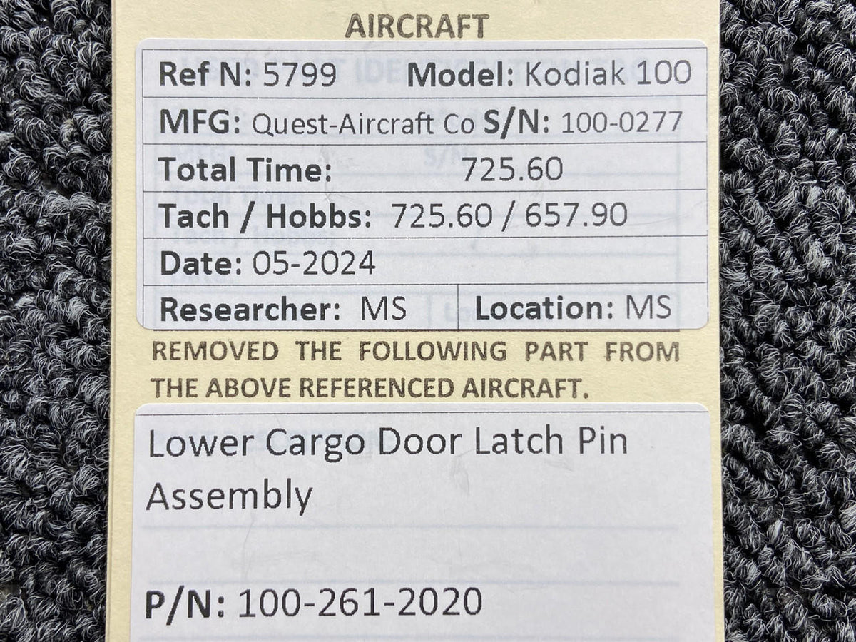 Kodiak 100-261-2020 Kodiak 100 Lower Cargo Door Latch Pin Assembly