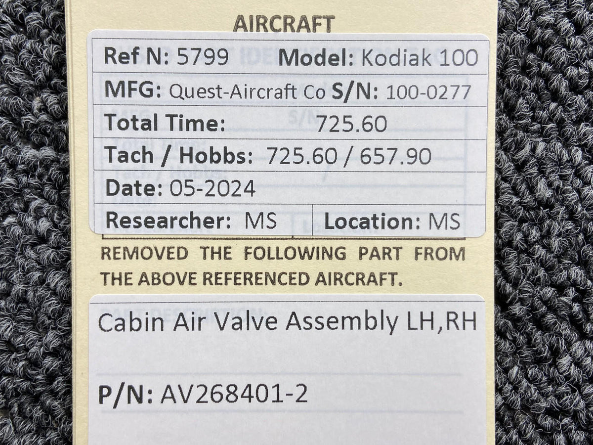 Kodiak AV268401-2 Kodiak 100 Cabin Air Valve Assembly LH, RH
