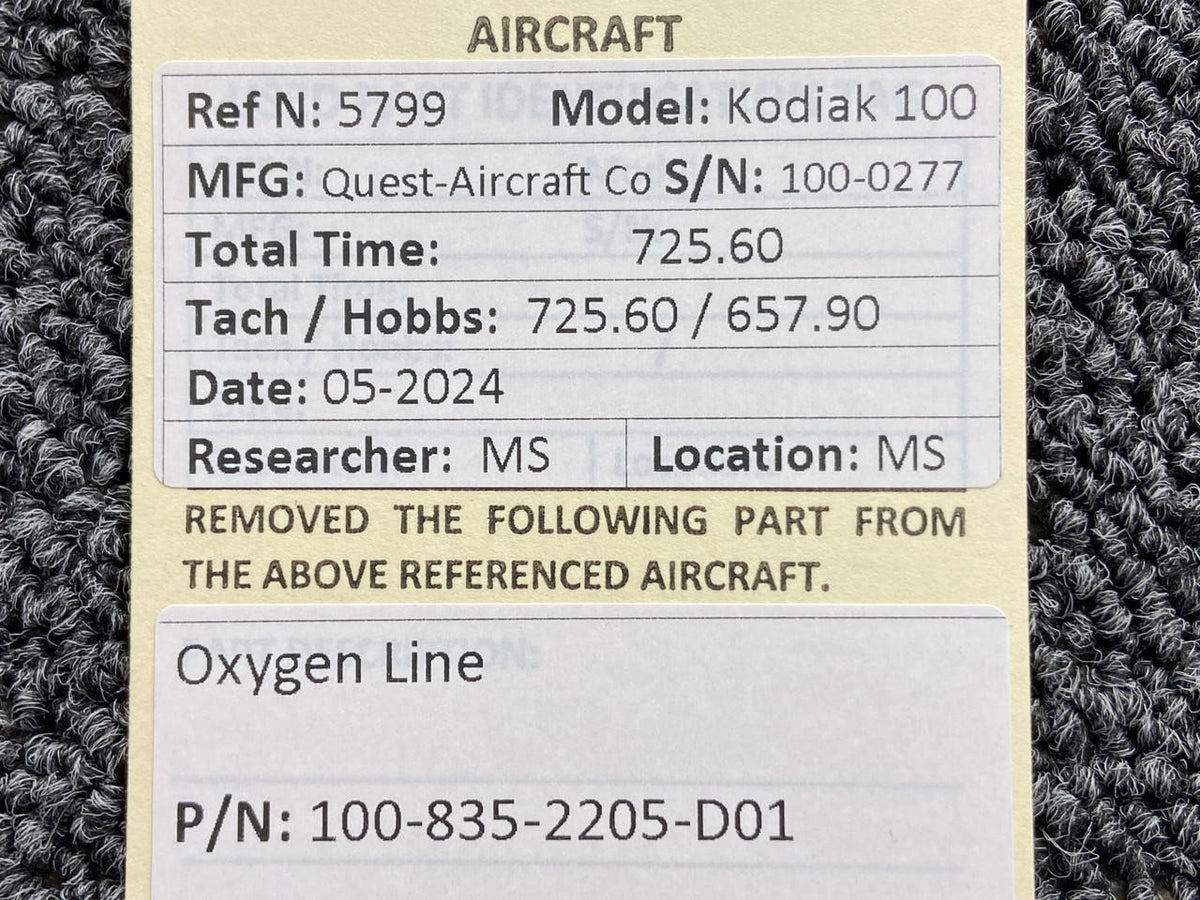 Kodiak 100-835-2205-D01 Kodiak 100 Oxygen Line