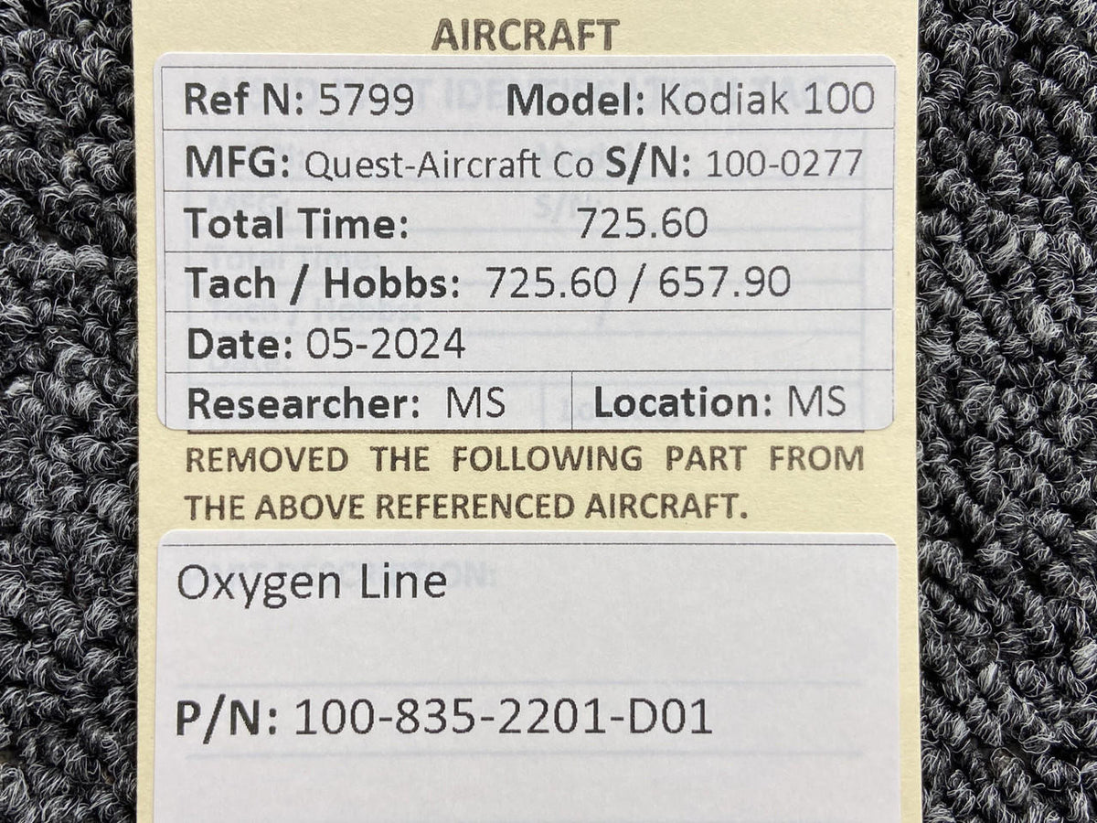 Kodiak 100-835-2201-D01 Kodiak 100 Oxygen Line