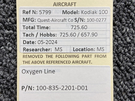 Kodiak 100-835-2201-D01 Kodiak 100 Oxygen Line