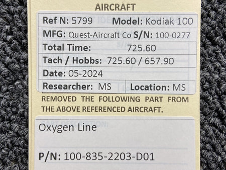 Kodiak 100-835-2203-D01 Kodiak 100 Oxygen Line