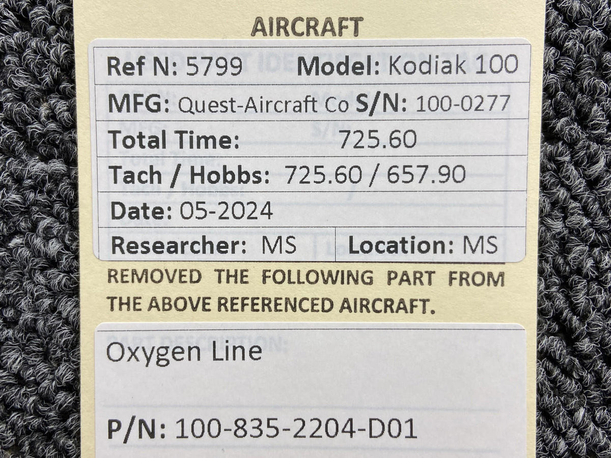 Kodiak 100-835-2204-D01 Kodiak 100 Oxygen Line