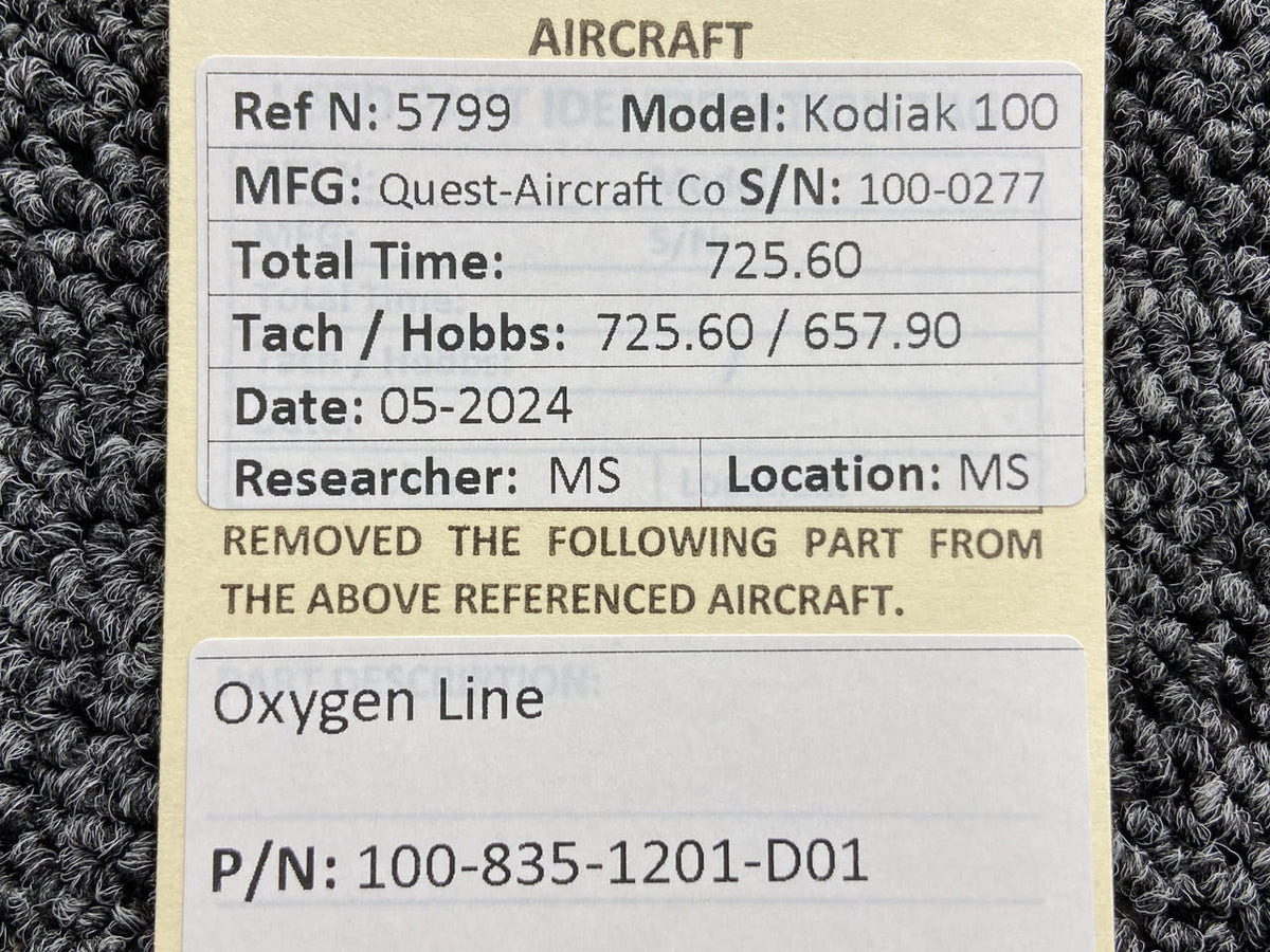 Kodiak 100-835-1201-D01 Kodiak 100 Oxygen Line