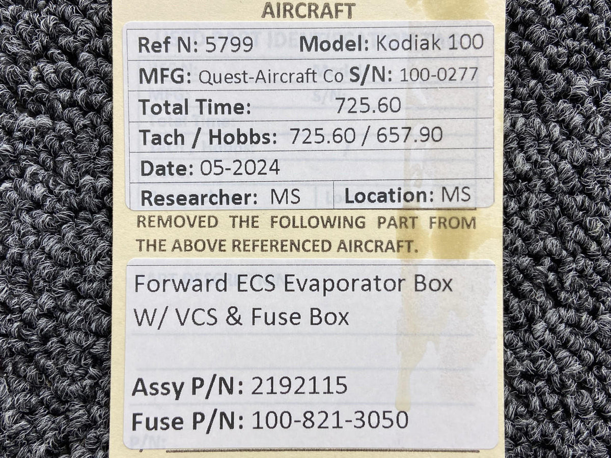 Kodiak 2192115, 100-821-3050 Kodiak 100 Forward ECS Evaporator w VCS & Fuse Box