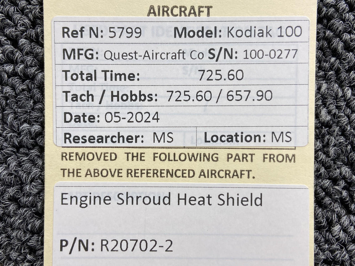 Kodiak R20702-2 Kodiak 100 Engine Shroud Heat Shield