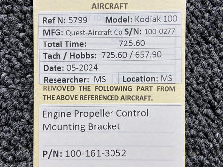 Kodiak 100-161-3052 Kodiak 100 Engine Propeller Control Mounting Bracket