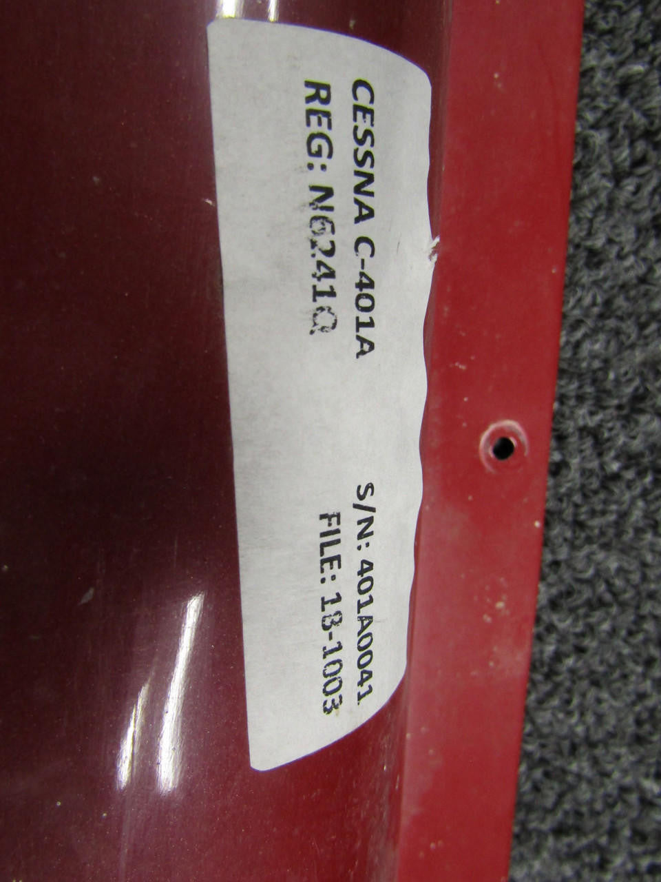 Cessna Aircraft Parts 5112001-10, 5112001-16 Cessna Tail Fairing Aft Upper and Lower