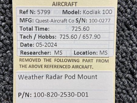 Kodiak 100-820-2530-D01 Kodiak 100 Weather Radar Pod Mount