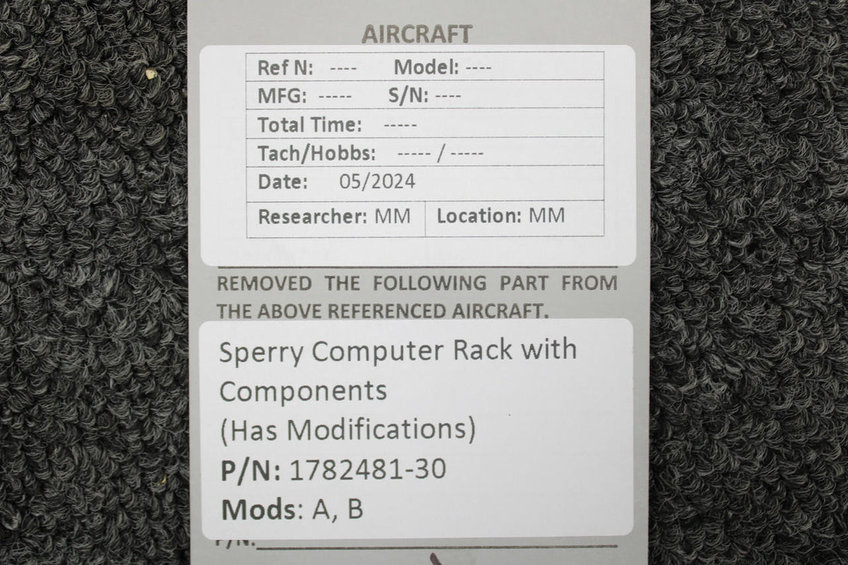 Sperry 1782481-30 Sperry Computer Rack with Components (Has Modifications)