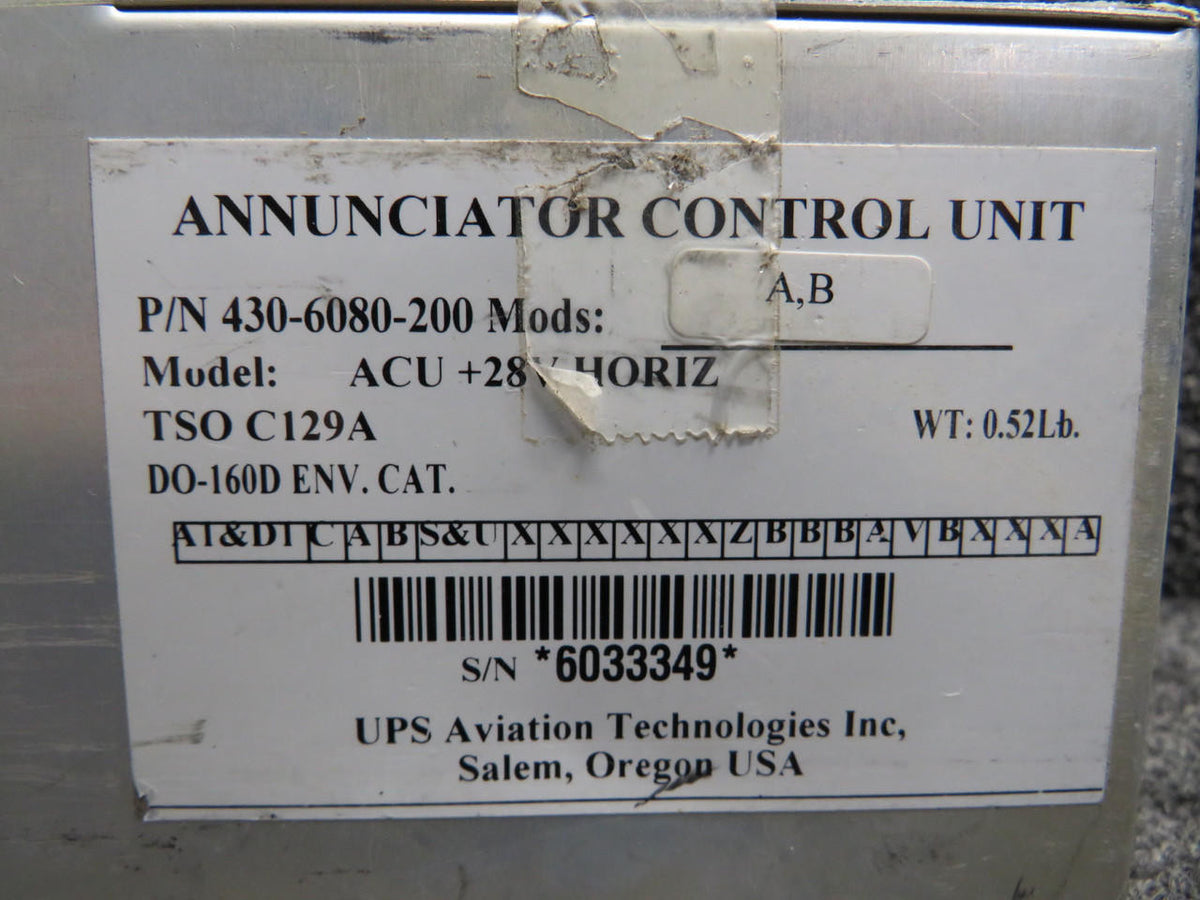 II Morrow  430-6080-200 II Morrow Inc Annunciator Control Unit with Mods (Worn Face)