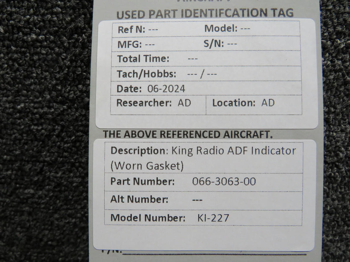 King Radio 066-3063-00 King Radio KI-227 ADF Indicator (Worn Gasket)