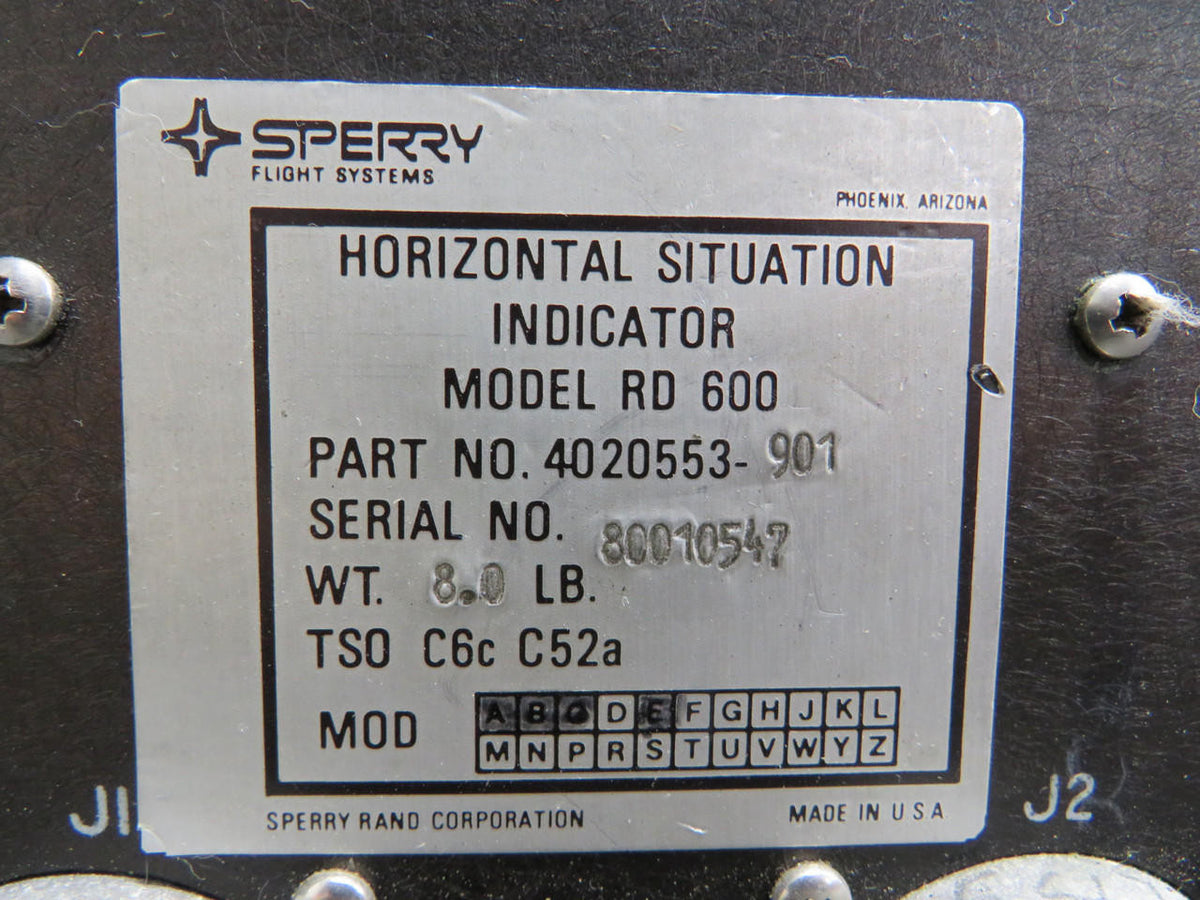 Sperry 4020553-901 Sperry RD-600 Horizontal Situation Indicator with Mods