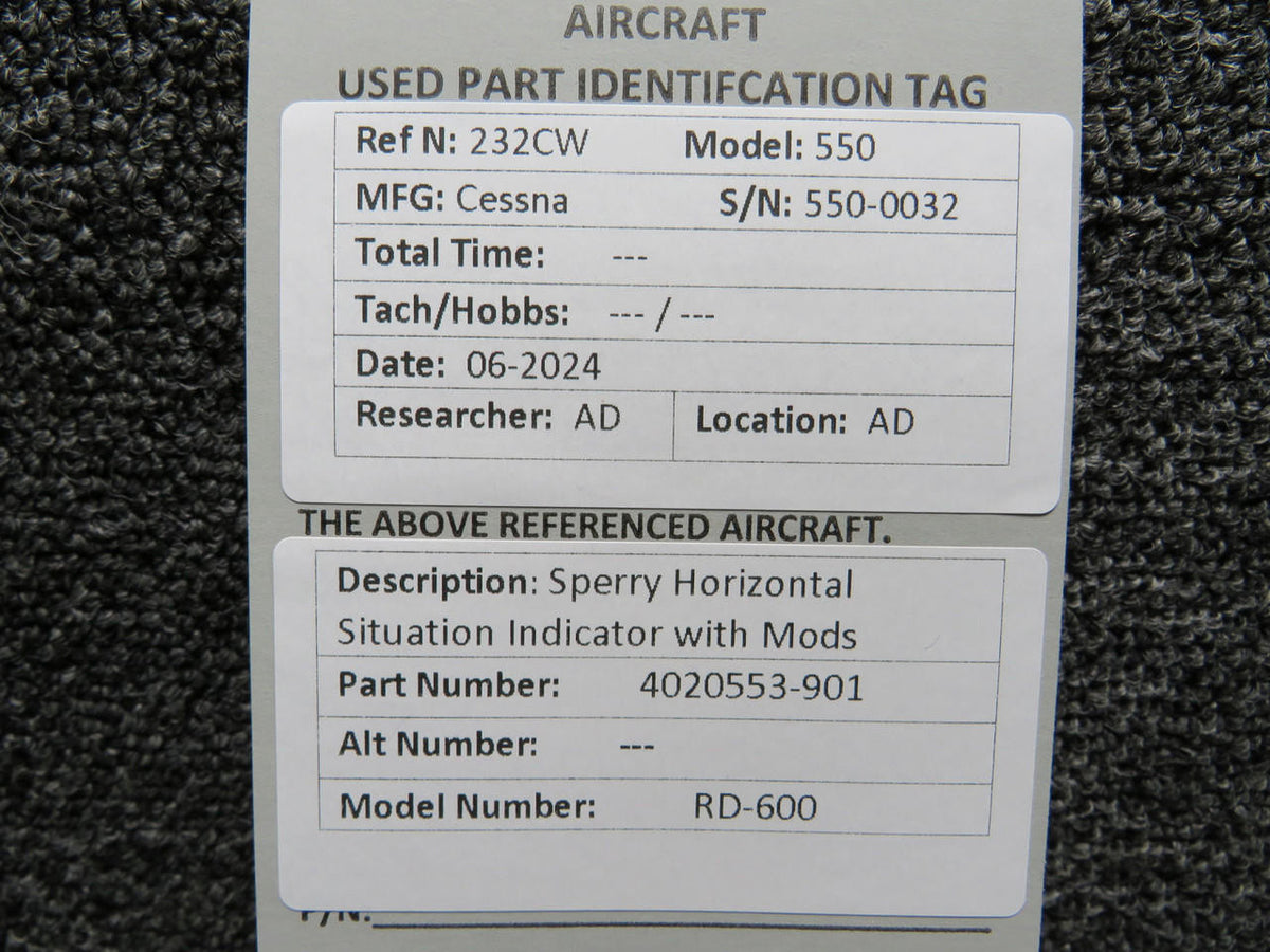 Sperry 4020553-901 Sperry RD-600 Horizontal Situation Indicator with Mods