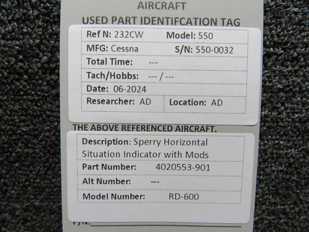 Sperry 4020553-901 Sperry RD-600 Horizontal Situation Indicator with Mods