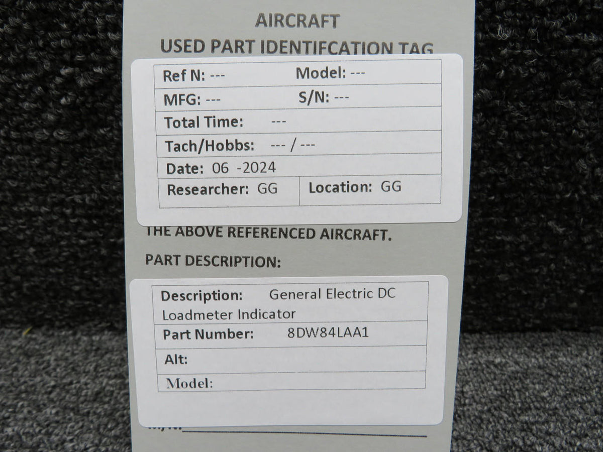 General Electric 8DW84LAA1 General Electric DC Loadmeter Indicator