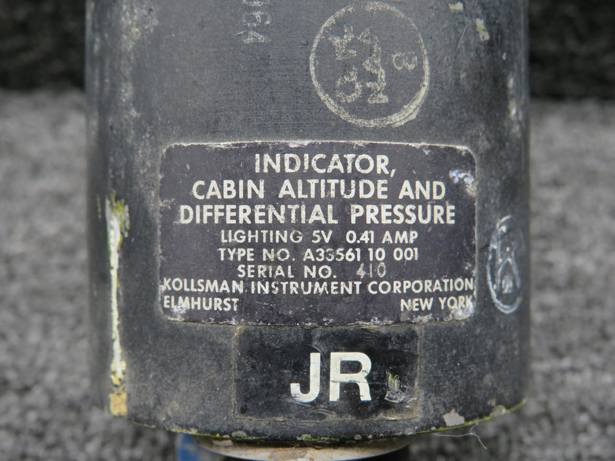 kollsman A33561-10-001 Kollsman Cabin Altitude and Differential Pressure Indicator