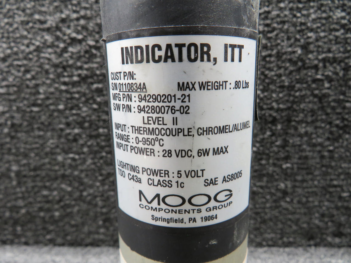 Moog 94290201-21 (Alt: 94280076-02) Moog ITT Indicator