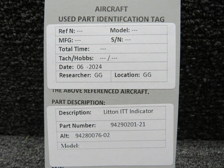 Litton Industries 94290201-21 (Alt: 94280076-02) Litton ITT Indicator