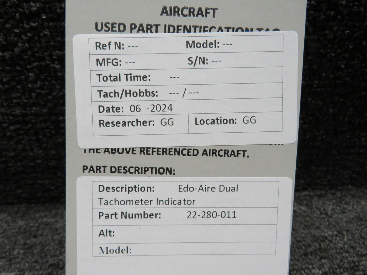 Edo-Aire 22-280-011 Edo-Aire Dual Tachometer Indicator