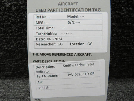 Smiths PW-0725KTD-CP Smiths Tachometer Indicator