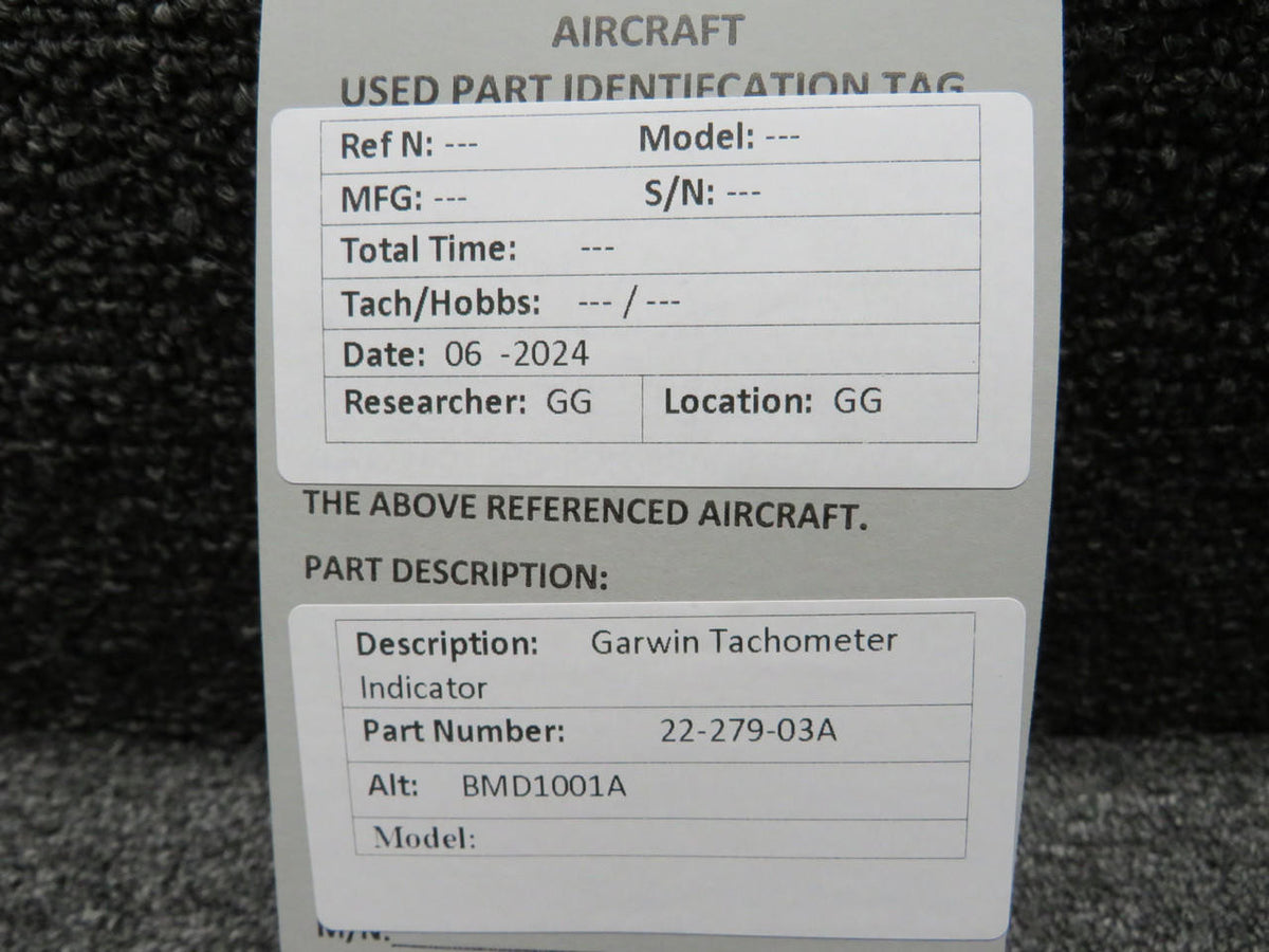 Garwin 22-279-03A (Alt: BMD1001A) Garwin Tachometer Indicator