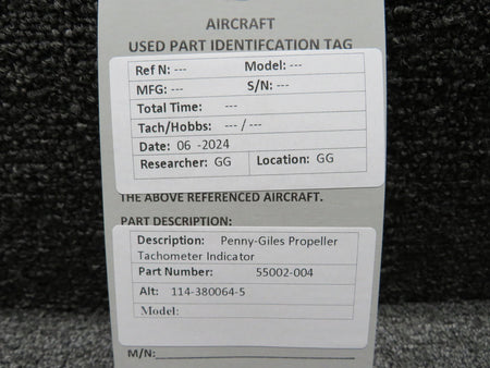 Penny & Giles 55002-004 (Alt: 114-380064-5) Penny-Giles Propeller Tachometer Indicator