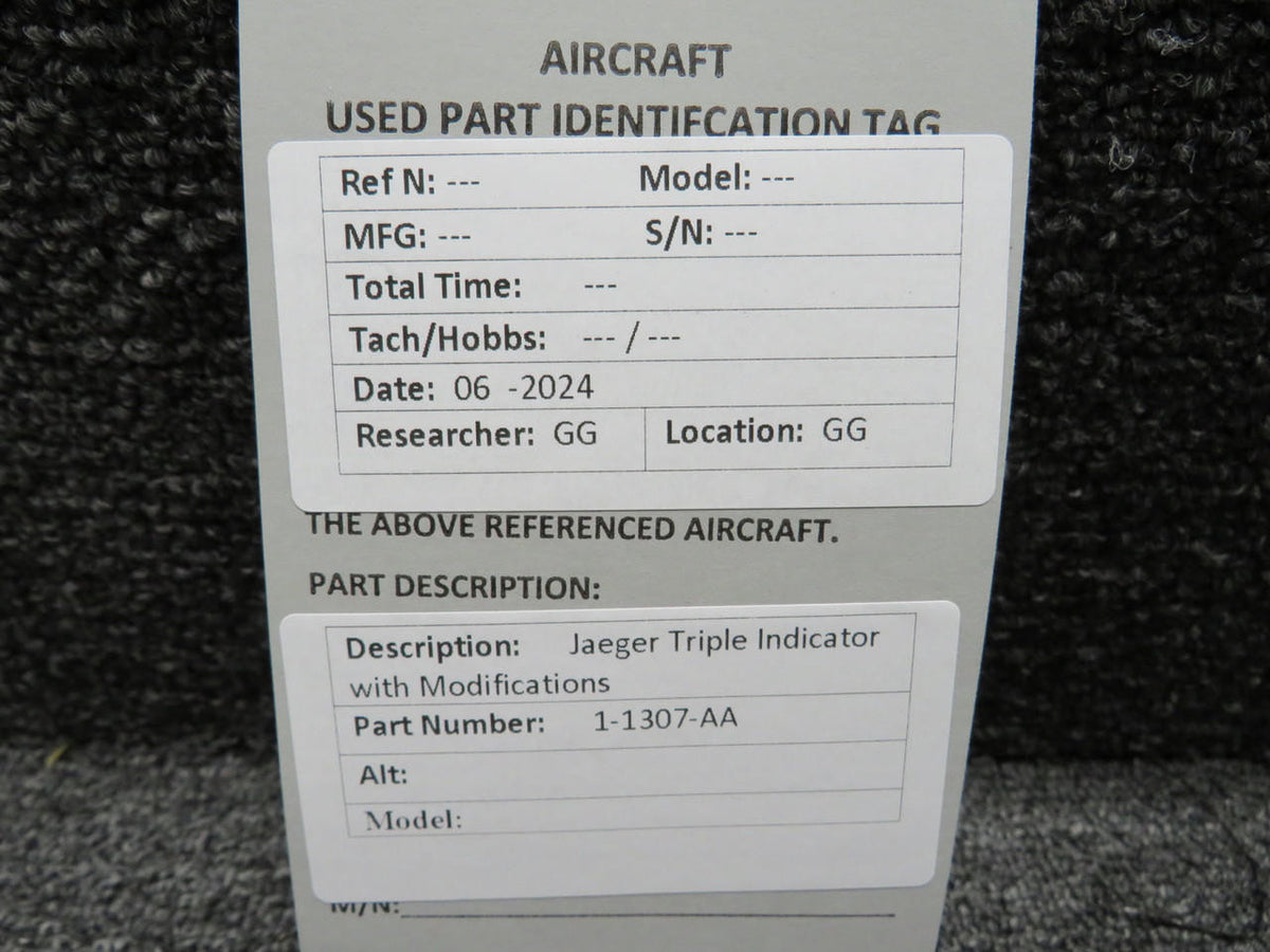 jaeger 1-1307-AA Jaeger Triple Indicator with Modifications