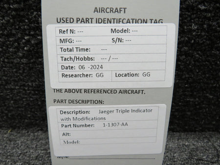 jaeger 1-1307-AA Jaeger Triple Indicator with Modifications