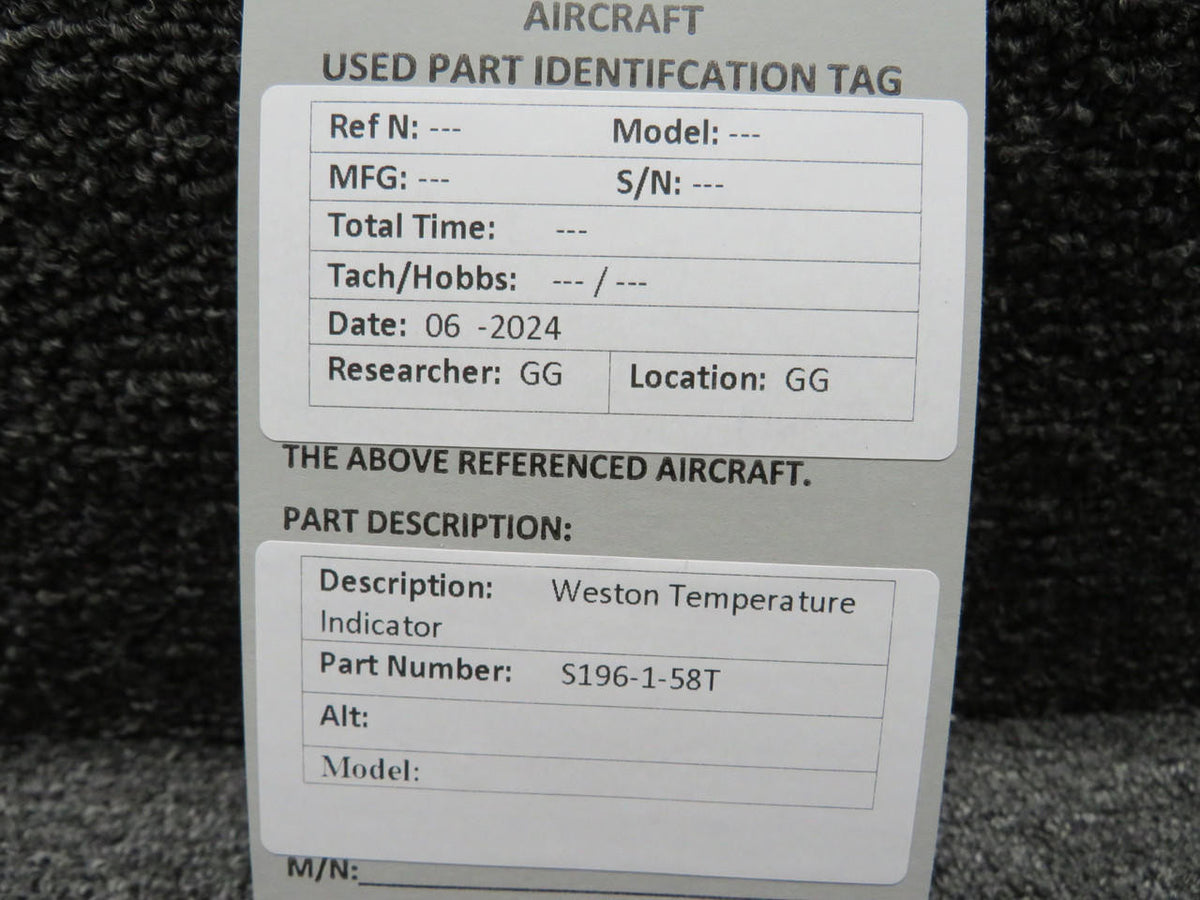 Weston S196-1-58T Weston Temperature Indicator