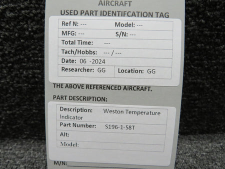 Weston S196-1-58T Weston Temperature Indicator