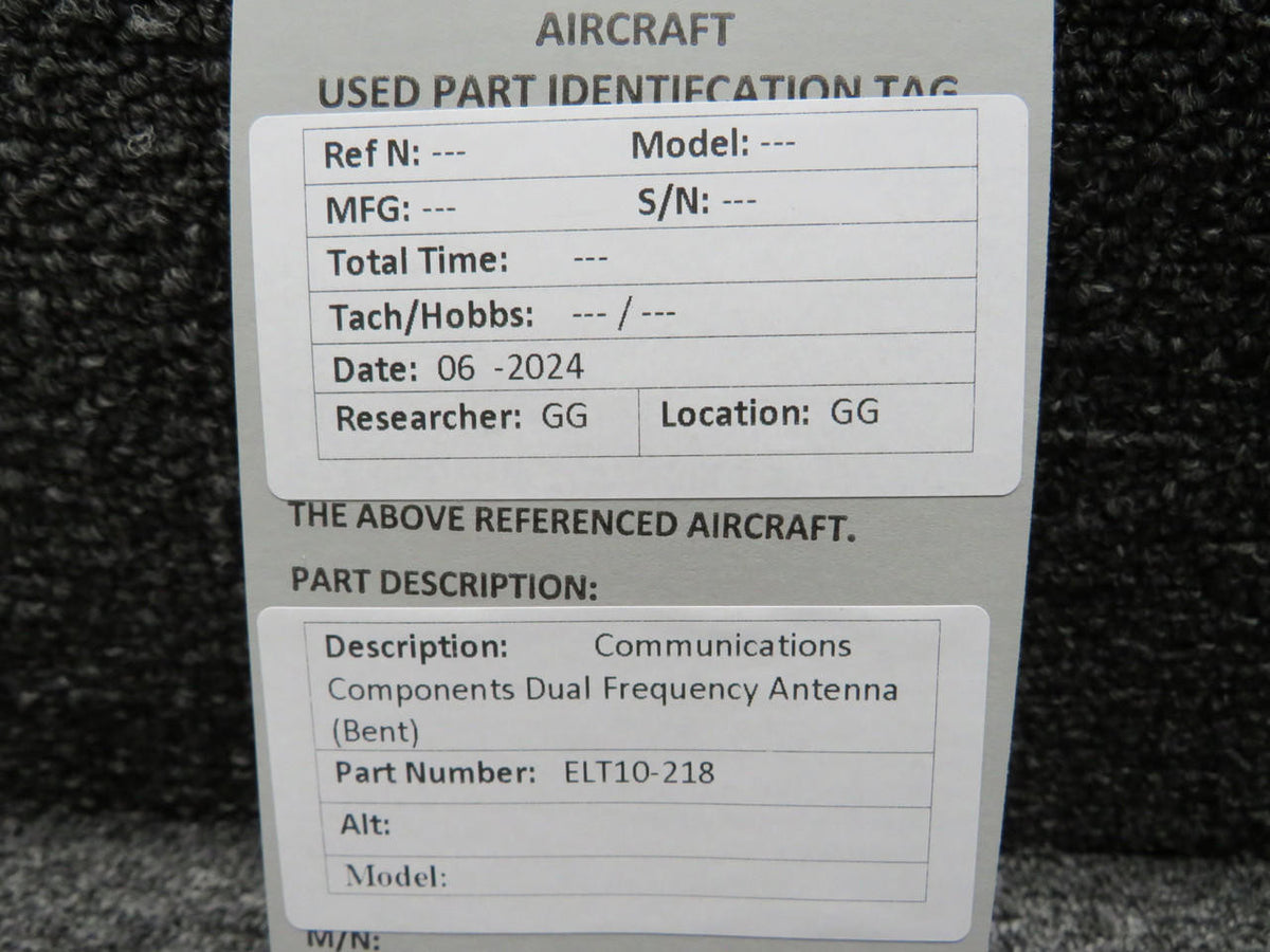 Communication Components ELT10-218 Communications Components Dual Frequency Antenna (Bent)