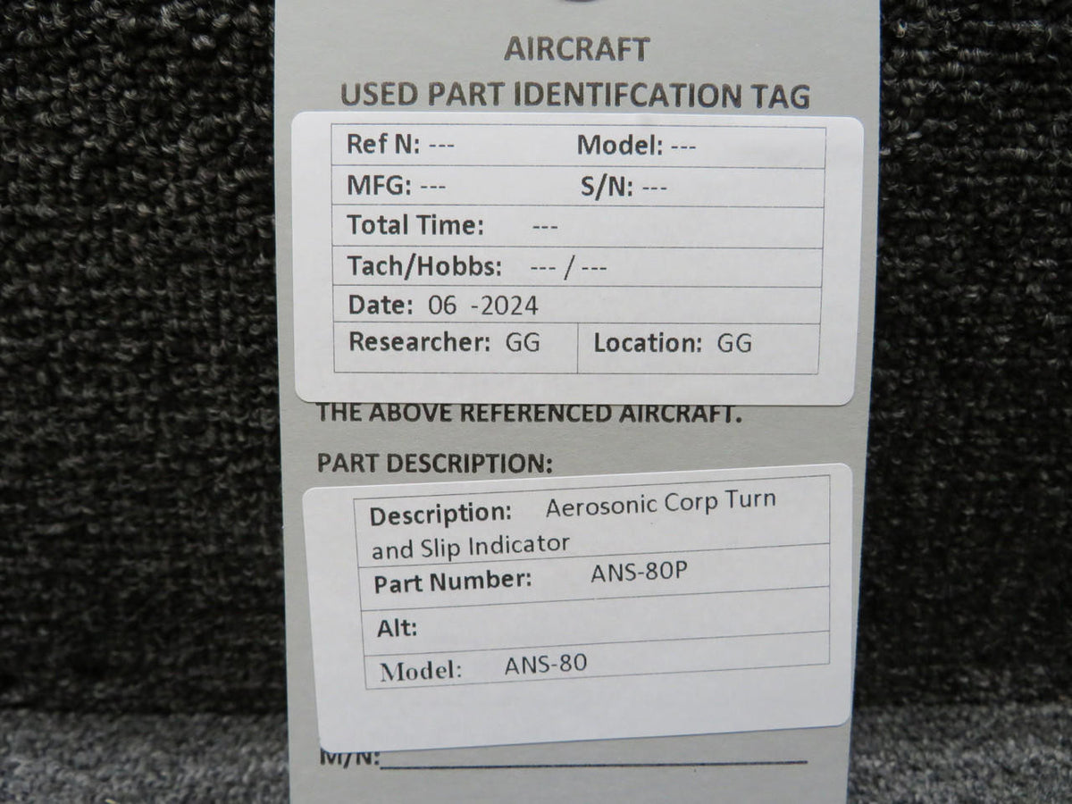 Aerosonic ANS-80P Aerosonic Corp ANS-80 Turn and Slip Indicator