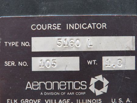 Aeronetics 5160L Aeronetics Course Indicator