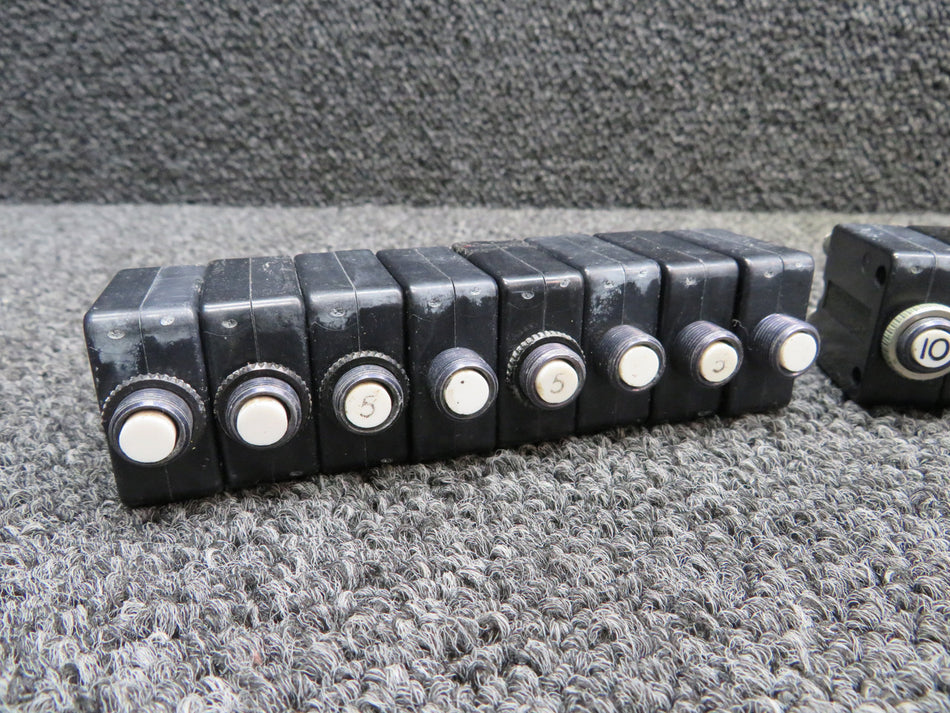 W58X-1008-10, W58XC4C12A10 Potter Circuit Breaker Set of 20 (Amps: 2-10)