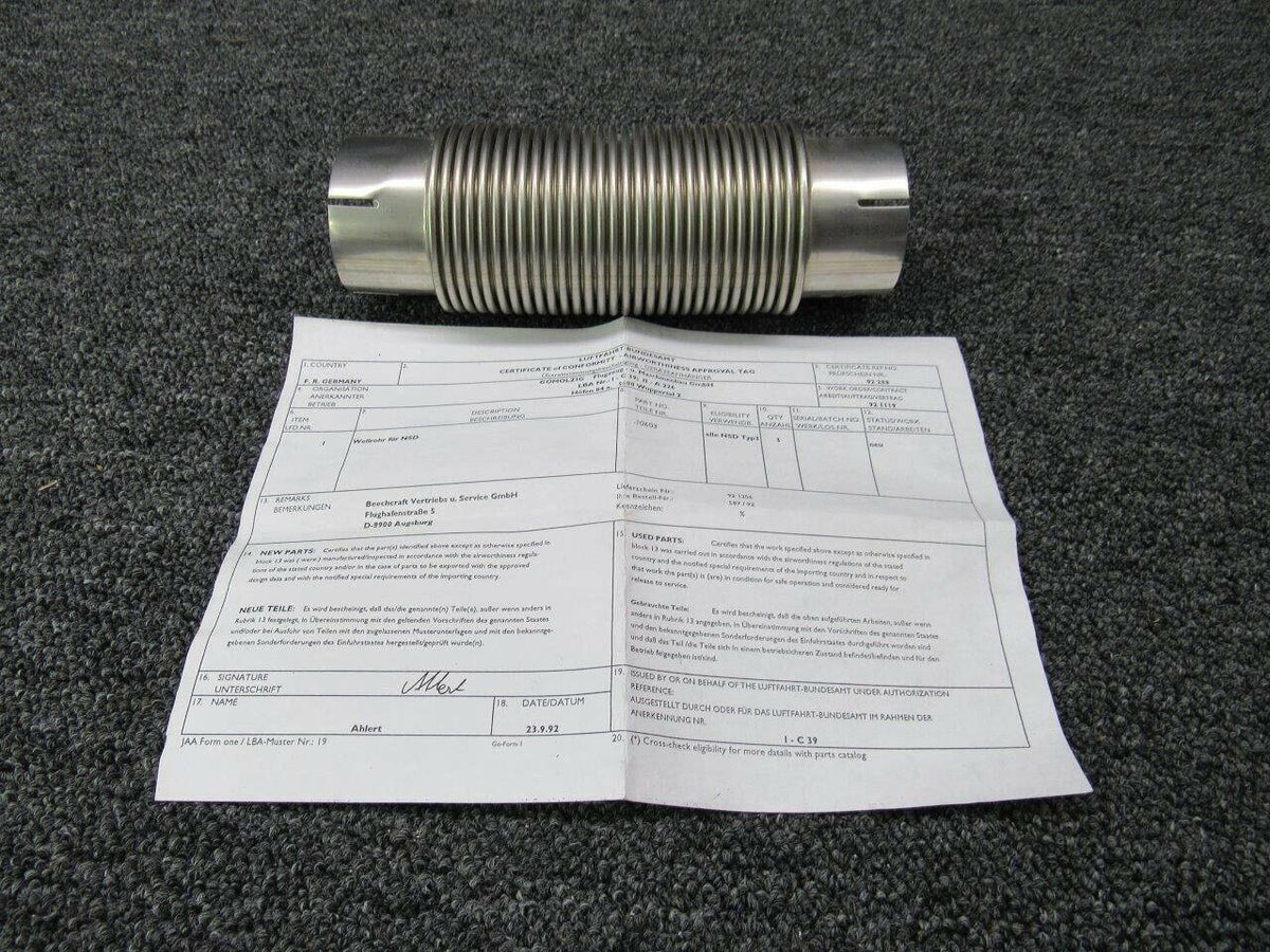 10603 Beech Corrugated Pipe Assy W/ Paperwork (SA) BAS Part Sales | Airplane Parts